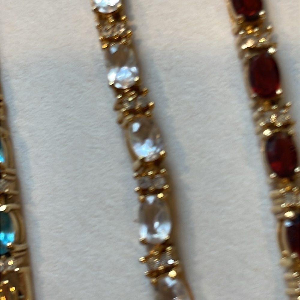 VTG Avon Lot of 6 Tennis Bracelets Multi-Color Gemstone Crystal Rhinestone 9”L - Picture 5 of 8